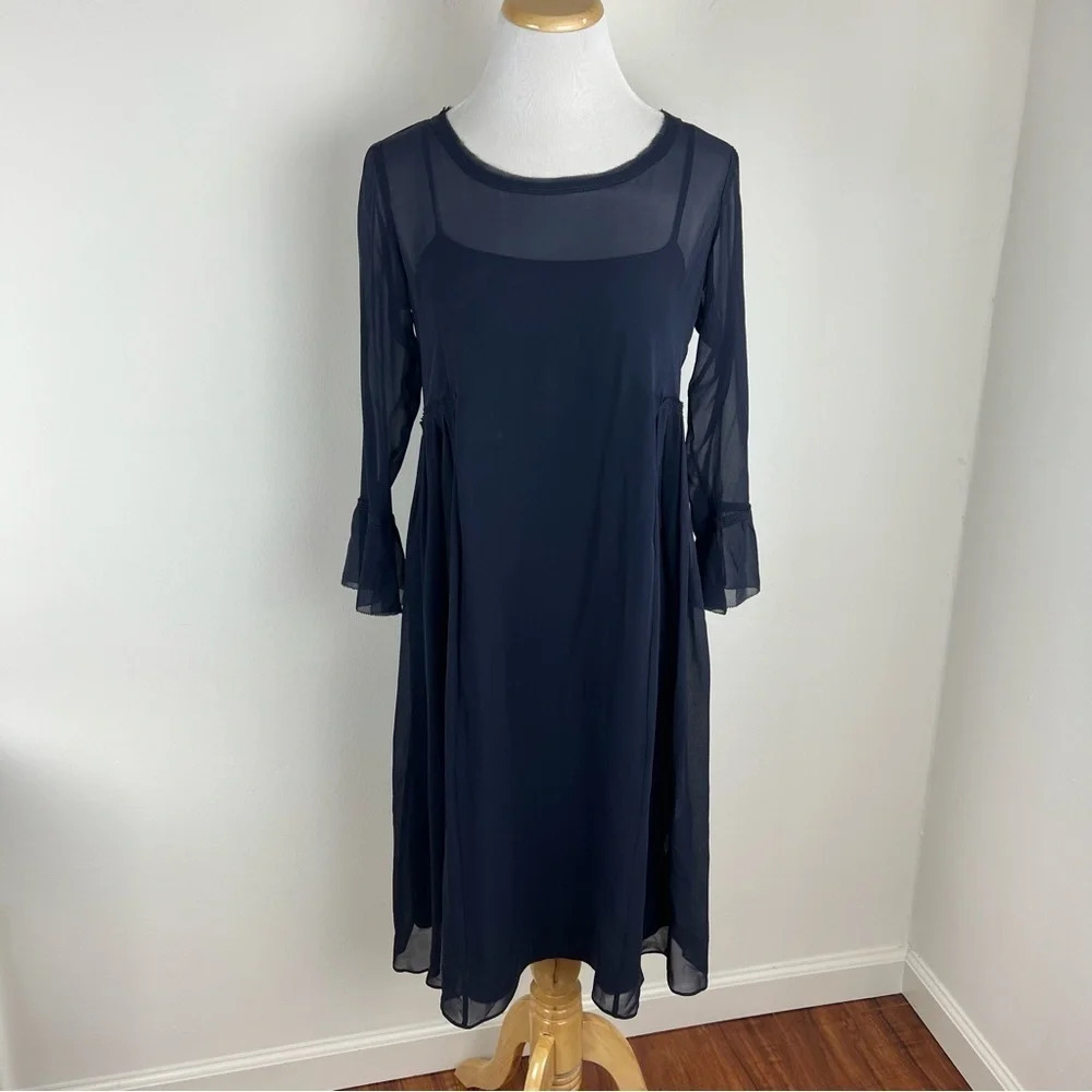 Dorothee Schumacher Navy Blue 100% Silk Dress Size 2
